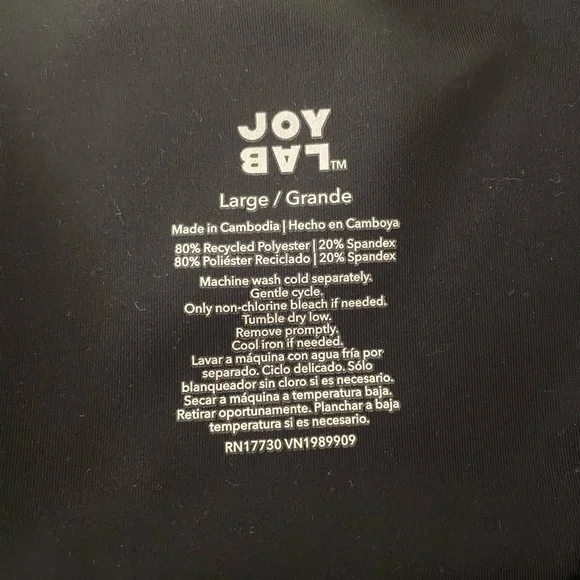 JoyLab High Rise Black Leggings with White Accent Size Large Women’s 7/8 Target - Picture 6 of 6